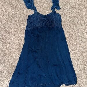 Elegant Blue Sleeveless Dress